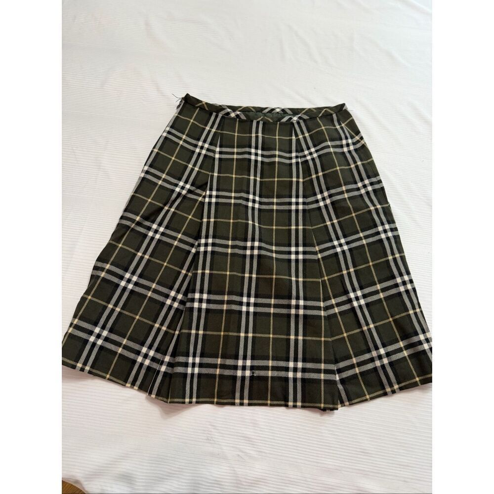 Burberrys Of London Blue Label Green Plaid Skirt Size 36 - Picture 5 of 7